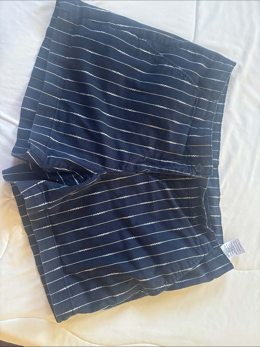 Nautica Navy Blue Striped Women's Flat Front Shorts - Picture 2 of 5